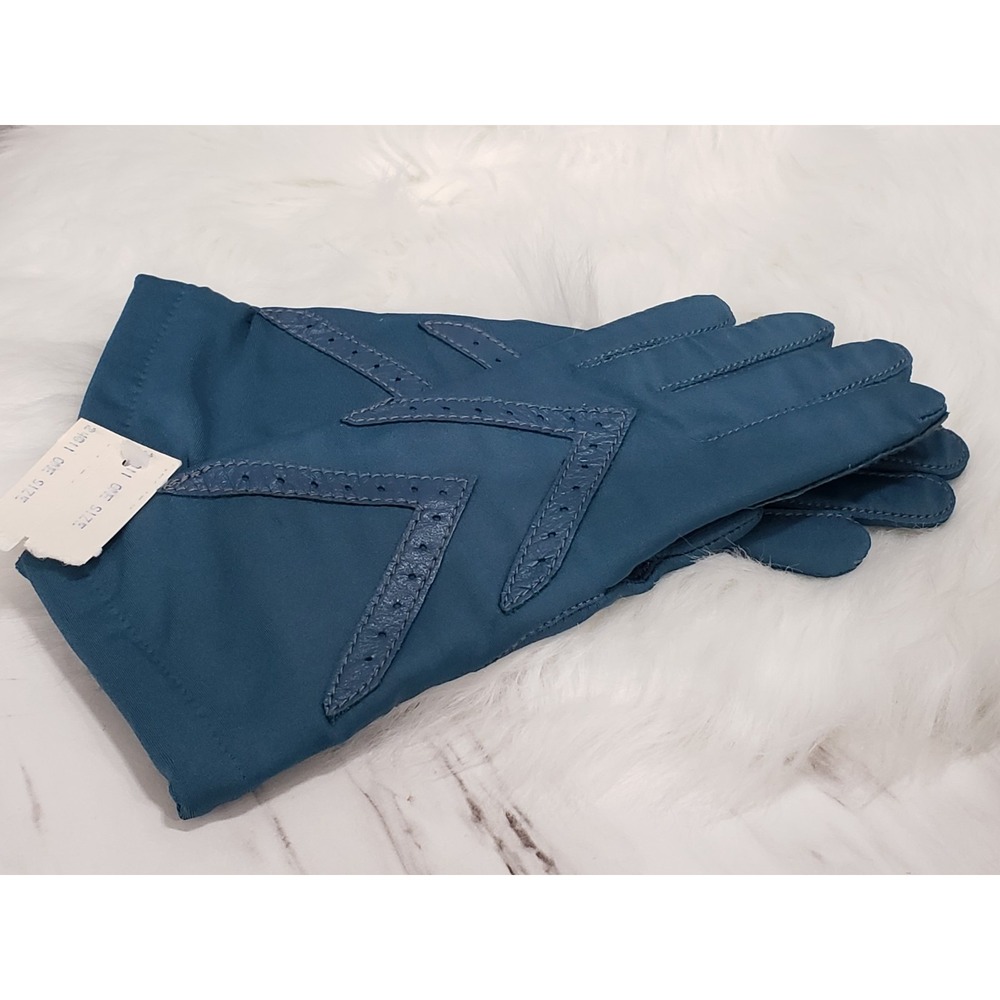 NEW Vintage ISOTONER Warm Lined Aris Womens Gloves DRIVING TEAL 90S 80S CAR
